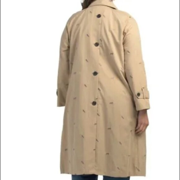 AVEC LES FILLES Cotton Blend Embroidered Equine Horses Twee Trench Coat - Picture 2 of 15